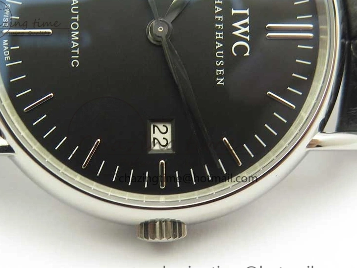 MIROTIME 0518 Portofino Automatic SS TWF 1:1 Best Edition Black Dial on Black Leather Strap A TravelReady 7199